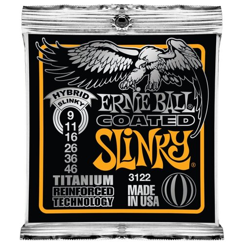 Ernie Ball 3122 - струны для электрогитары Titanium Rps Hybrid Slinky (9-11-16-26-36-46)