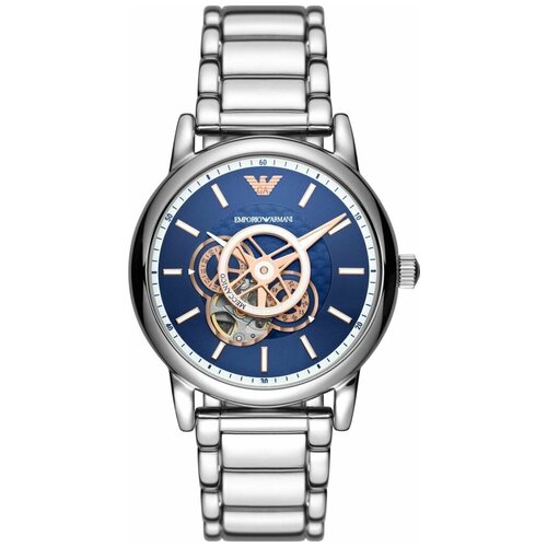 Наручные часы EMPORIO ARMANI Luigi AR60036, серебряный, синий регулируемый открытый браслет с именем и инициалами из нержавеющей стали