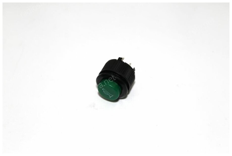 Кнопка d10мм зеленый без фиксации дудка 2конт 250В 1А