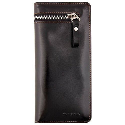 фото Кошелек versado, натуральная кожа, гладкая фактура, черный