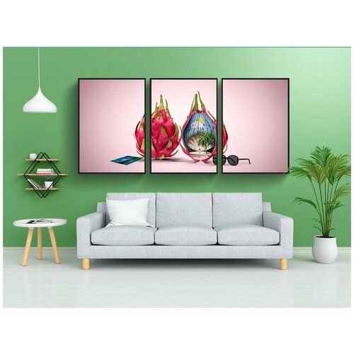 фото Набор модулных постеров для интерьера "летом, ладонь, отпуск" 60x90 см. в тубусе, без рамки lotsprints