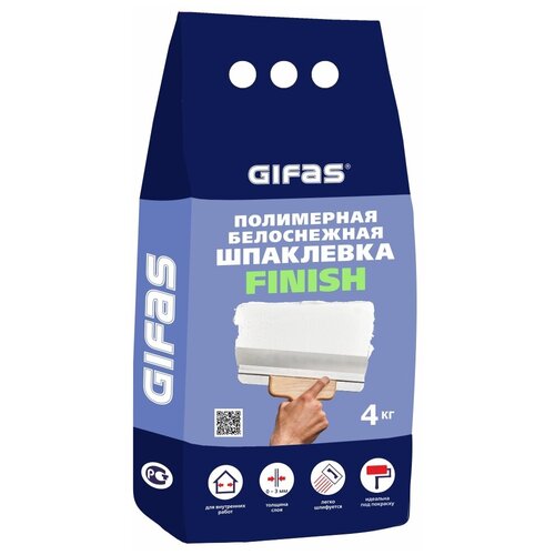 Шпаклевка полимерная GIFAS FINISH 4кг