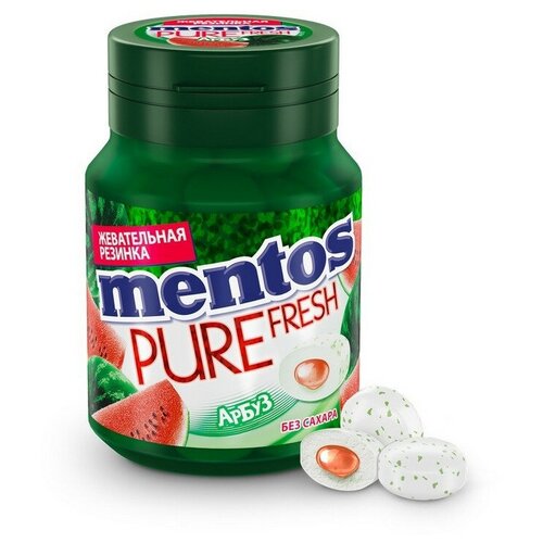 фото Жевательная резинка mentos pure fresh арбуз, 54г 2 шт.
