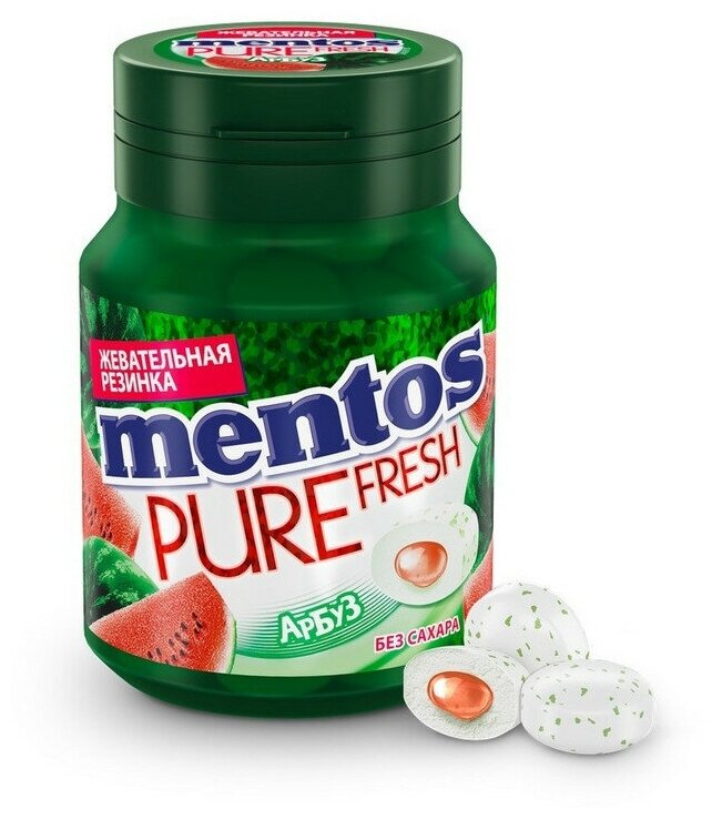 Жевательная резинка Mentos Pure Fresh Арбуз, 54г