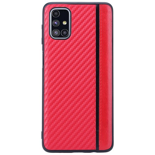Чехол G-Case Carbon для Samsung Galaxy M51 SM-M515F, красный силиконовый чехол жираф на samsung galaxy m51