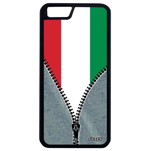 фото Ударопрочный чехол для мобильного // iphone 6 plus // "флаг венгрии на молнии" государственный стиль, utaupia, серый