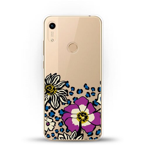 Силиконовый чехол Цветы с узором на Honor 8A силиконовый чехол цветы фиолетовые на honor 8a pro