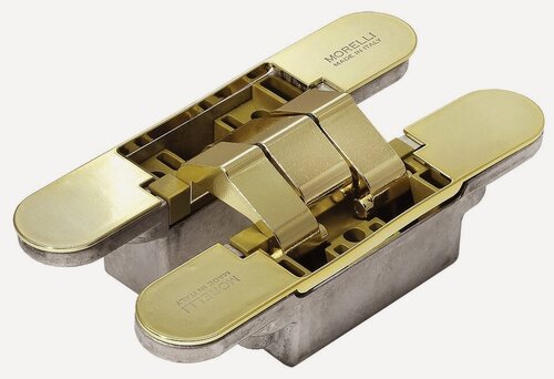 Изображение товара Петля дверная скрытая Morelli с 3-D регулировкой HH-16 PG золото, петля металлическая накладная для межкомнатных дверей