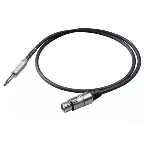 PROEL BULK200LU10 - инструментальный кабель, 6.3 джек моно <-> XLR (мама), длина -10 м кабель сценический 5м proel chlp310lu5