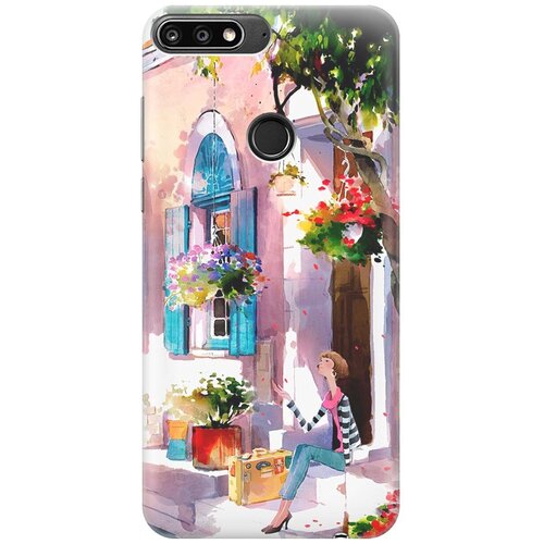 фото Re:pa накладка transparent для huawei nova 2 lite с принтом "девочка на цветущей улочке"