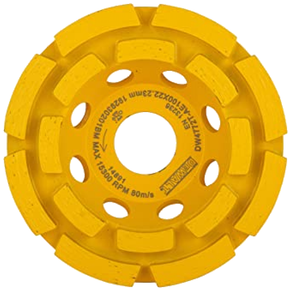 Алмазная чашка для шлифования по бетону диаметр 100 мм посадочное отверстие 2223 мм DEWALT DW4772T