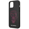 Чехол Lagerfeld для iPhone 12 Pro Max (6.7) PU Ikonik outlines Metal logo Hard Black/Pink - изображение