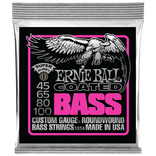 Струны для бас-гитары Ernie Ball 3834 Coated Super Slinky, 45-100