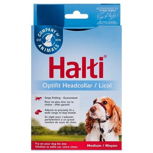 Недоуздок для собак Company of Animals HALTI Optifit Headcollar, M, черный, 42-54см (Великобритания)