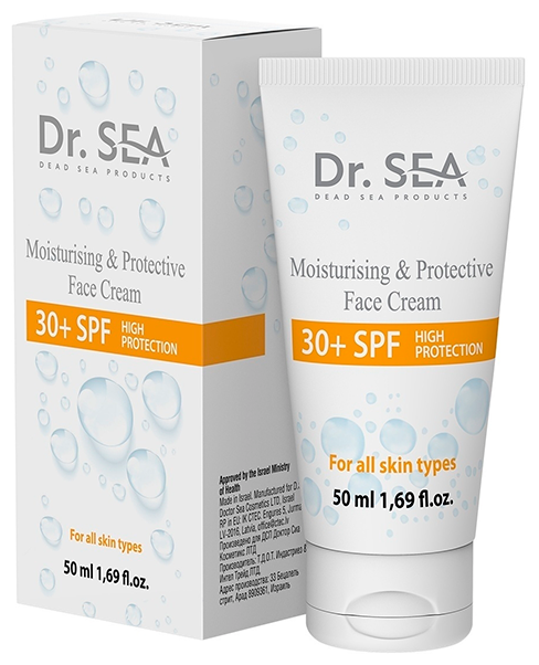 Dr. Sea Увлажняющий и защитный крем 30+ SPF, 50мл.