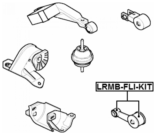 Сайлентблок подушки двигателя (комплект) Febest LRMB-FLI-KIT