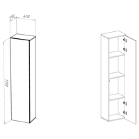 Шкаф навесной нк-мебель POINT ТИП-40 Белый/Белый глянец 71774449