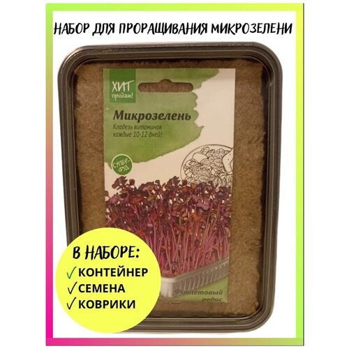 Набор для проращивания выращивания микрозелени. Семена микрозелени . Микрозелень Редис фиолетовый