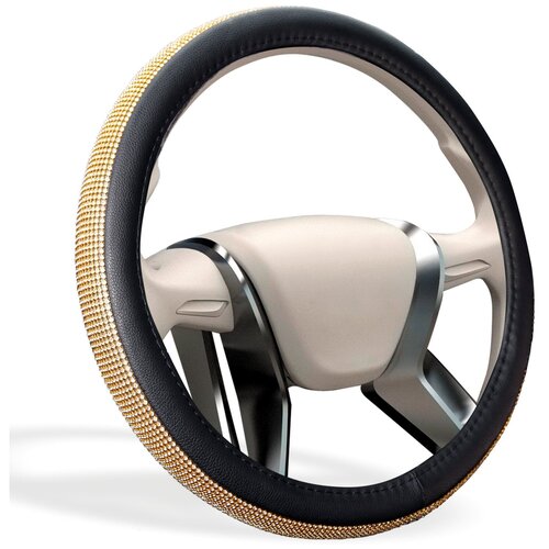 Оплетка MONA LISA Infinity экокожа, со стразами, M /золото/