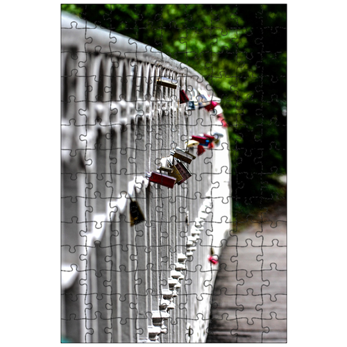 фото Магнитный пазл 27x18см."мост, любовь, замки" на холодильник lotsprints