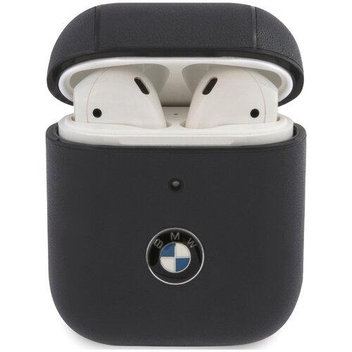 Чехол BMW Signature leather with metal logo для AirPods 1&2, цвет Синий (BMA2CSLNA)