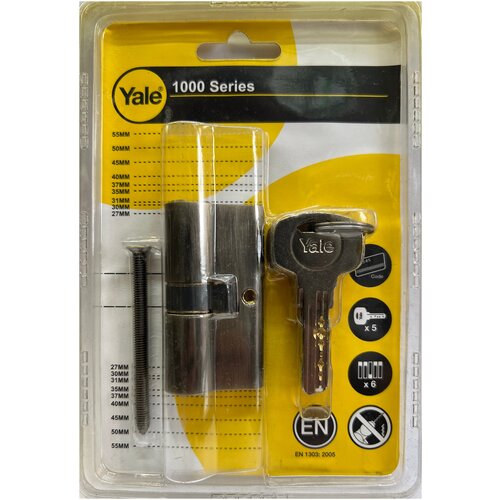 Цилиндровый механизм Yale 1000 Series (L60 30/30) yale 113 series long shackle padlock 25 mm brass