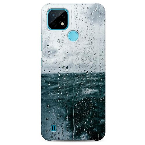 фото Пластиковый чехол "дождь за стеклом" на realme и oppo realme c21 / реалми с21 case place