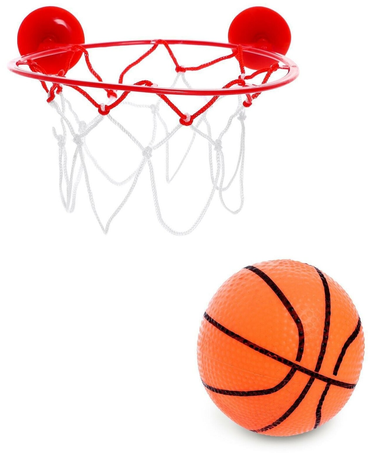 Баскетбол "Бросок", крепится на присоски / спортивный инвентарь / активный отдых /аксессуары для спортивных игр / (1 шт.)