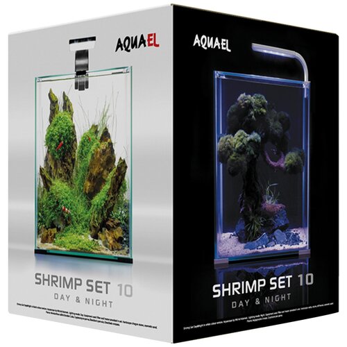 Aквариум AQUAEL SHRIMP SET DAY & NIGHT 10 куб, белый (10 л)