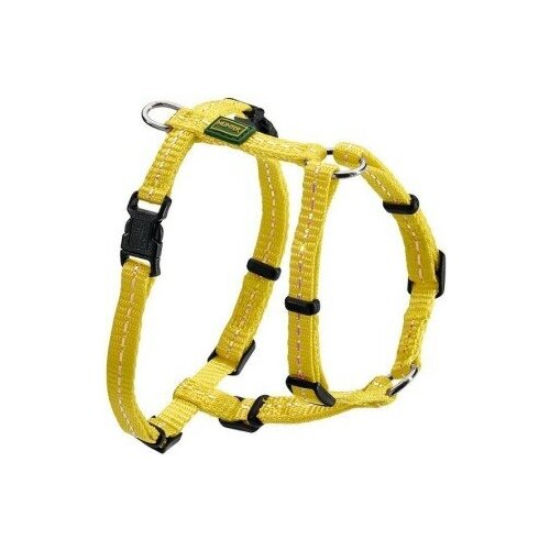 Шлейка Hunter для собак Tripoli нейлон желтая светоотражающая, 37-52 см