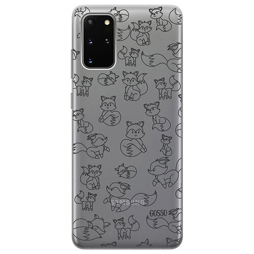 фото Ультратонкий силиконовый чехол-накладка для samsung galaxy s20+ с 3d принтом "funny foxes" gosso