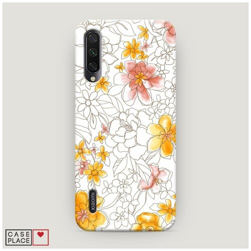 фото Чехол пластиковый xiaomi mi a3 цветочный узор 3 case place