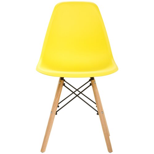 Стул LEON GROUP в стиле EAMES DSW для кухни со спинкой с деревянными ножками, 1 шт, белый