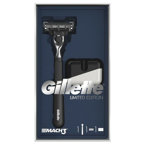 Подарочный набор Gillette Mach3: Бритва с 1 сменной кассетой, Подставка