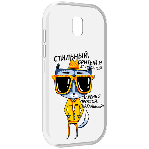 Чехол MyPads стильный кот для Caterpillar S42 задняя-панель-накладка-бампер