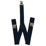 Подтяжки для брюк мужские Petroleone синие 3 клипсы 4 см шириной - изображение