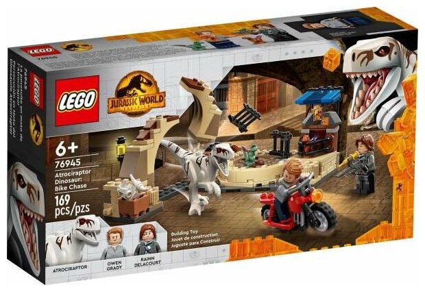 Конструктор LEGO Jurassic World 76945 Атроцираптор: погоня на мотоцикле