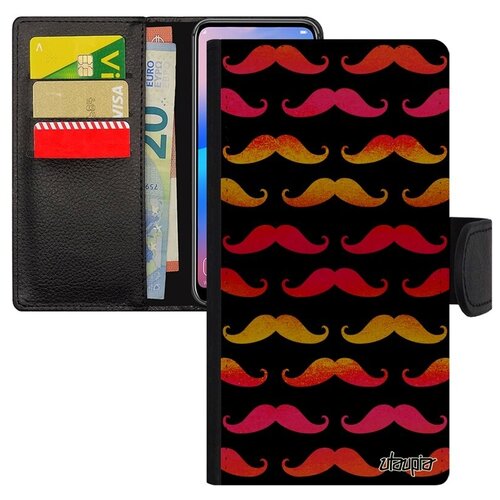 фото Дизайнерский чехол книжка на смартфон // xiaomi mi 8 // "усы" дизайн пиар, utaupia, цветной