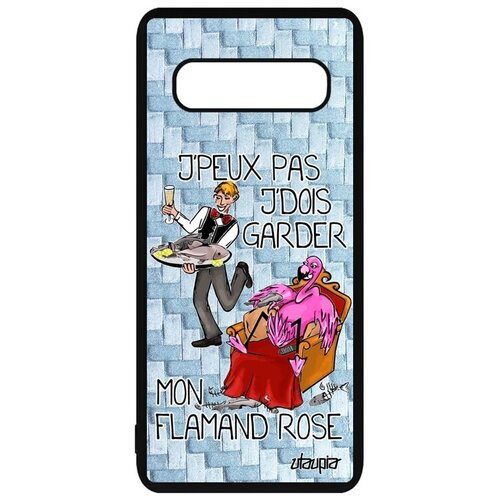 фото Противоударный чехол на смартфон // galaxy s10 // "не могу - у меня фламинго!" крутой анекдот, utaupia, голубой