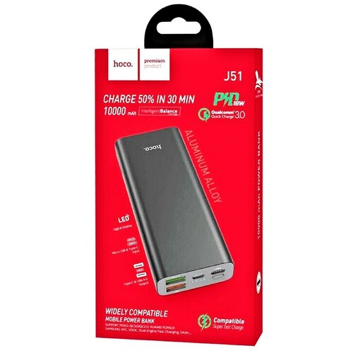 Power bank Внешний аккумулятор Повербанк J51 Cool power 10000mAh Черный 246300₽