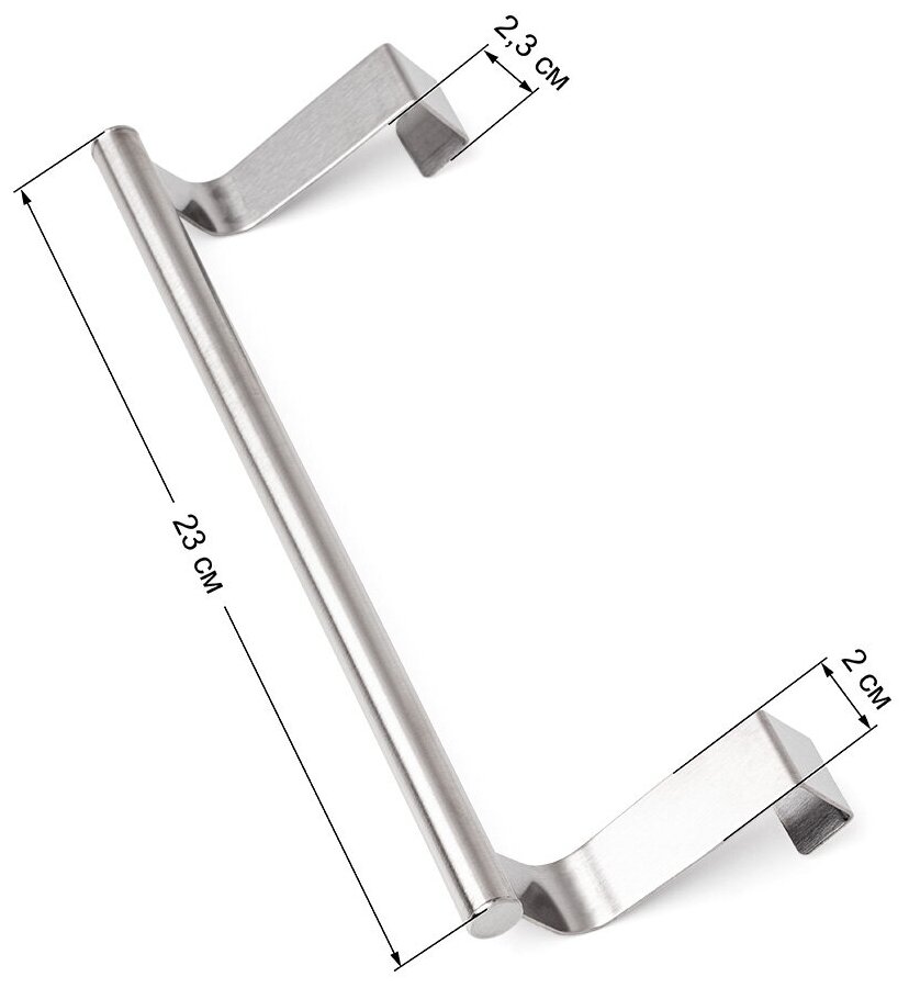 Держатель для полотенец DeNASTIA 23x7см, нерж. сталь, серый A000002 — фото 1