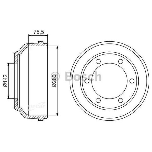 BOSCH 0986477195 0 986 477 195_барабан тормозной!\ Ford Transit аll 00-06