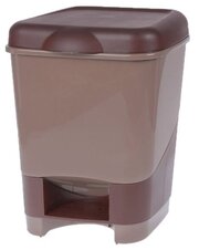 Ведро-контейнер Полимербыт 20 л, с крышкой и педалью, для мусора, 43х32х32 см, цвет серый, бежевый/коричневый, 4342800