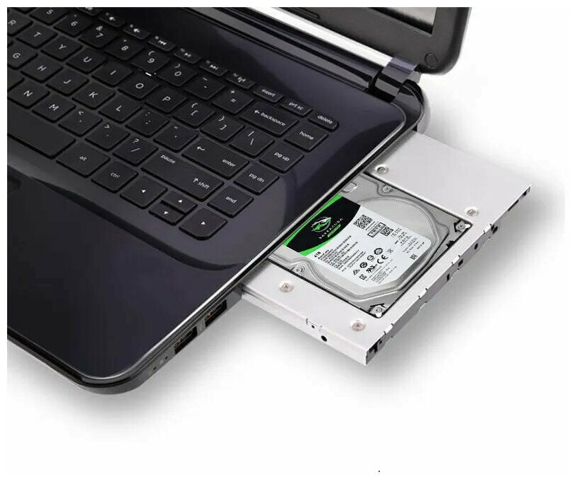 Салазки Caddy Optibay 12.7 мм для второго жёсткого диска SSD HDD вместо CD DVD привода ноутбука, переходник корпус