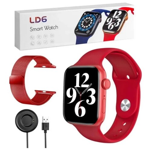 фото Смарт часы smart watch ld6 red ремешок в комплекте