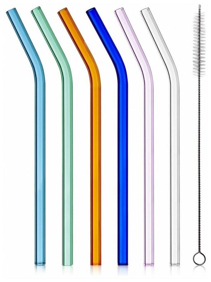 Трубочки многоразовые WALMER Cocktail 6 шт. разноцветный 0.09 кг 2 см 11.5 см 20 см 6 шт. - фотография № 7