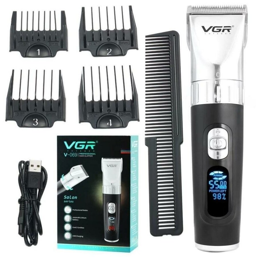 Машинка для стрижки волос VGR V-069 черная - фотография № 7