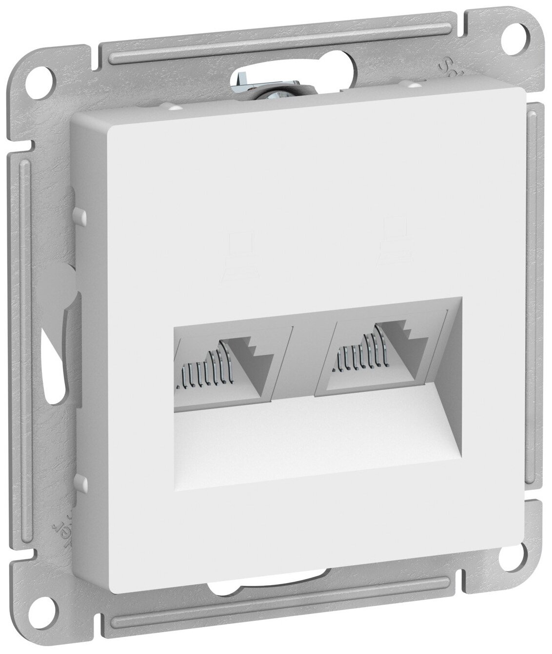 ATLASDESIGN розетка двойная компьютерная RJ45+RJ45, кат.5E, механизм, белый ATN000185