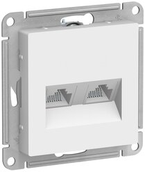 Розетка ATLASDESIGN двойная компьютерная RJ45+RJ45 категория 5E механизм белый ATN000185 Schneider Electric