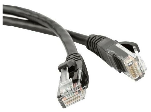 фото TWT Патч-корд RJ45 - RJ45, 4 пары, UTP, категория 5е, 0.3 м, черный, TWT TWT-45-45-0.3-BK
